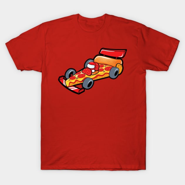 Pizza Racer T-Shirt by Plushism